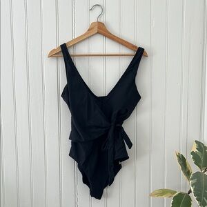 Summersalt The Perfect Wrap One-Piece bathing suit in Black